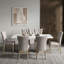 Ensemble de table de salle à manger 7 pièces avec plateau en faux marbre et chaises d'appoint rembourrées