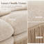 Canapé d'angle modulaire 2 places en chenille à imprimé léopard avec pouf, canapé confortable à pompons pour salon ou appartement.-1427780848