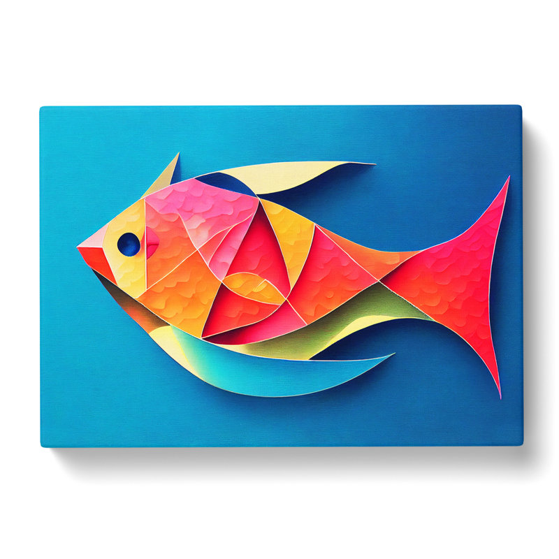 Painted Fish Vol.6 - Wrapped Canvas Print, 35cm H x 50cm W x 3cm D
