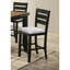 2 tabourets de bar à hauteur de comptoir au fini gris anthracite, avec revêtement en tissu fin et chaise en bois à dossier gris anthracite-807174962