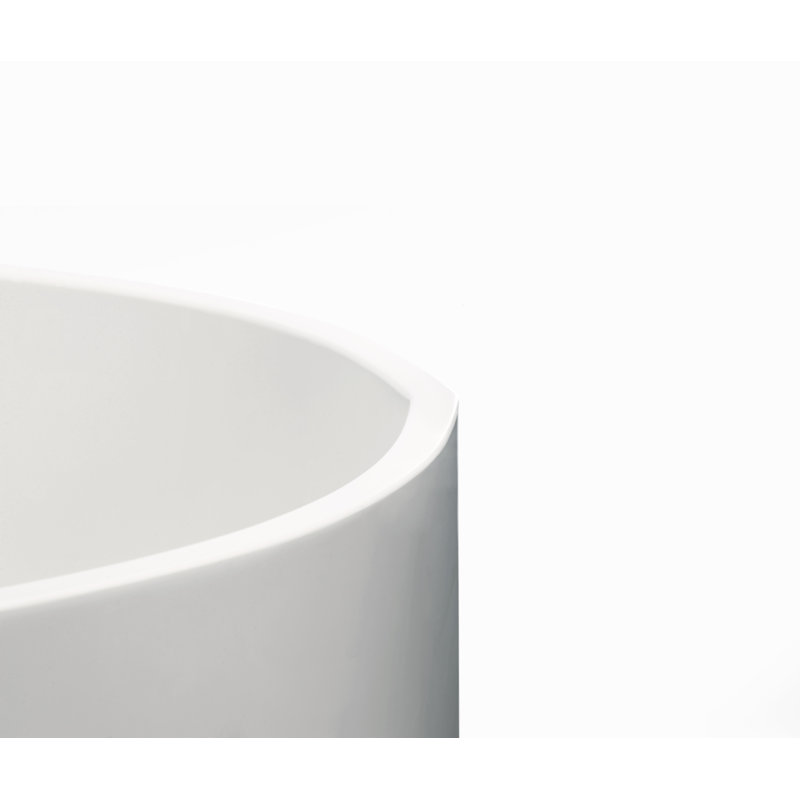 BE 65'' x 34'' Soaking Solid Surface Bathtub, Brushed Nickel, Matte White