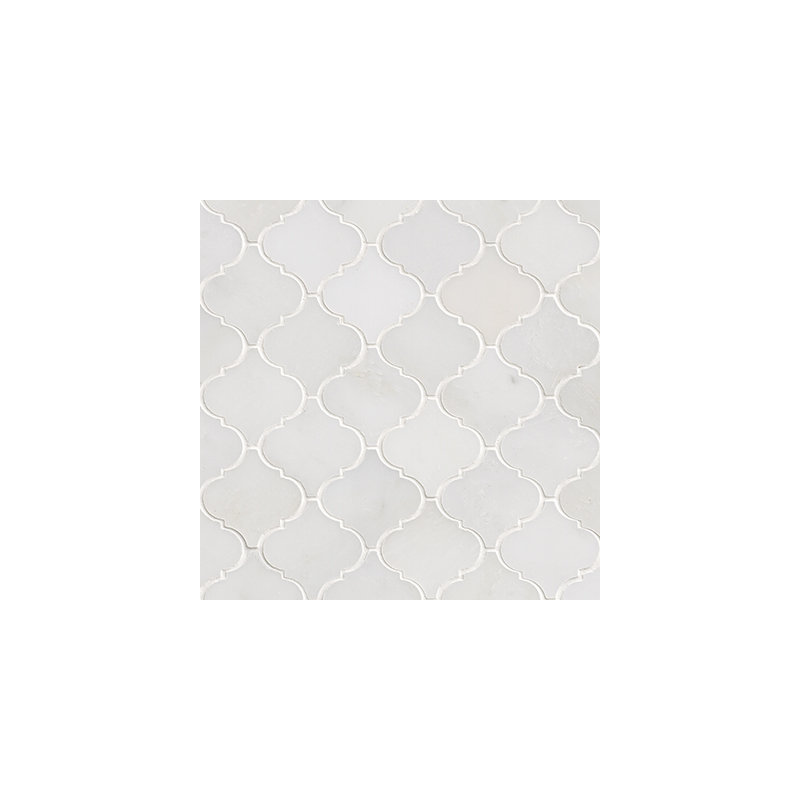 Iona Mist Lantern 12 in. x 12 in. Polished Marble Mosaic Floor and Wall Tile