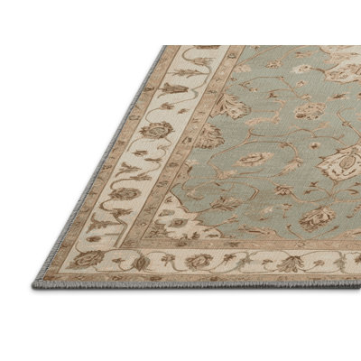 Machine Washable Tabriz Gray Area Rug
