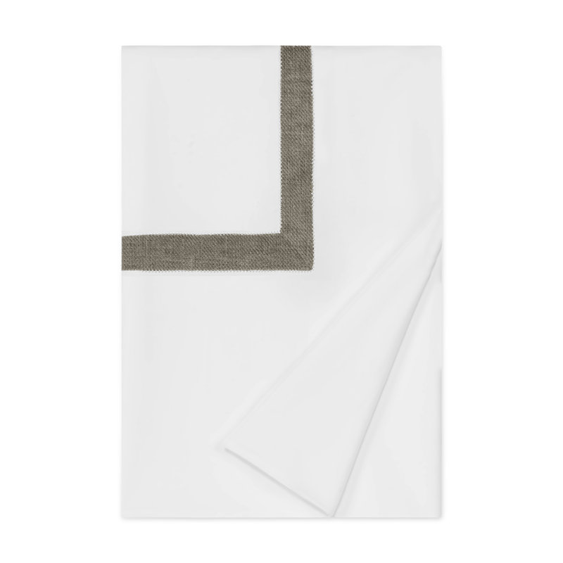 Yves Duvet Cover, Queen Duvet Cover, White/Taupe SLD