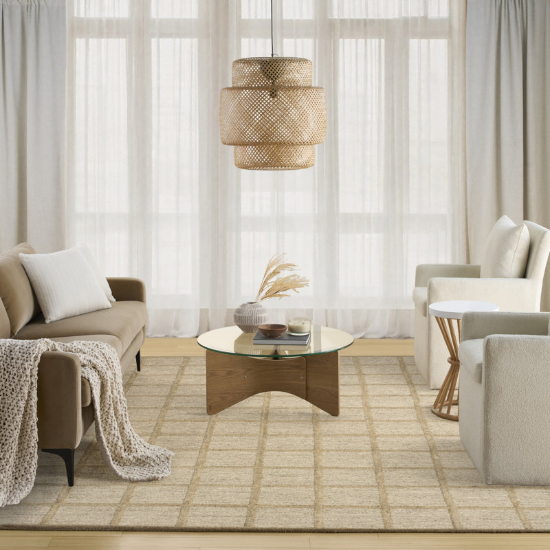 DKNY Pure Framework 8' x 10' Camel Modern Indoor Rug, Rectangle 8' x 10'