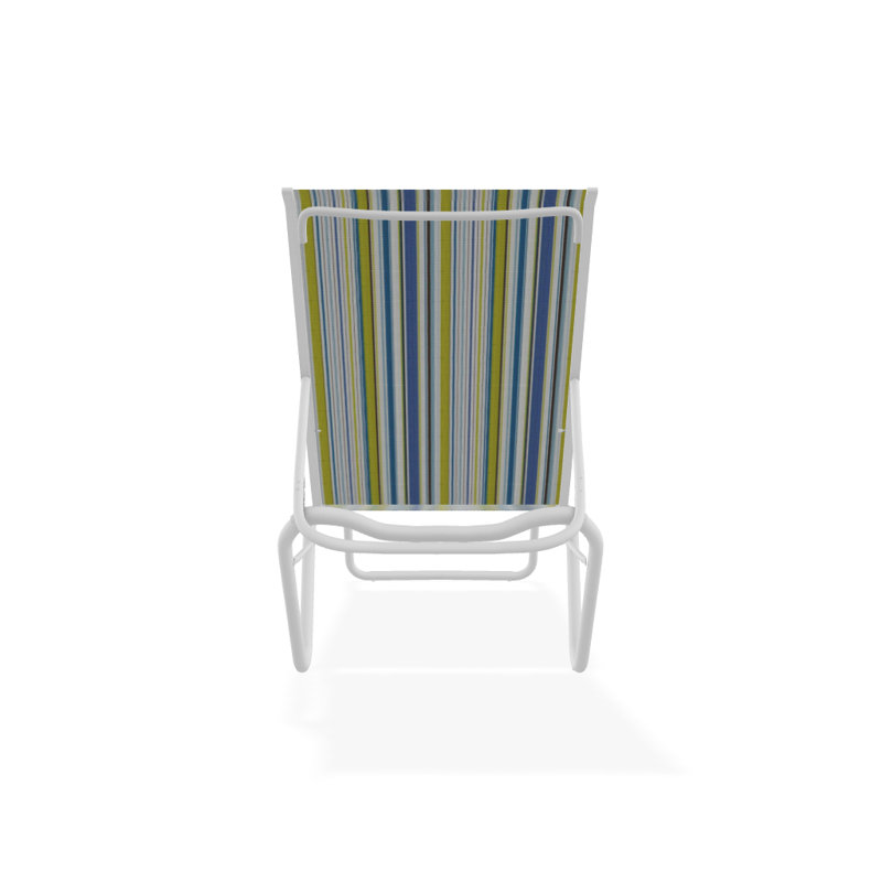 Gardenella Outdoor Chaise Lounge, Textured White Frame/Coastline Seat