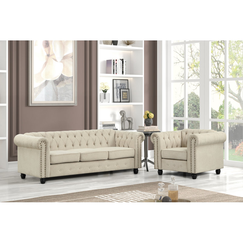Ensemble de salon 2 pièces Audwin, Beige