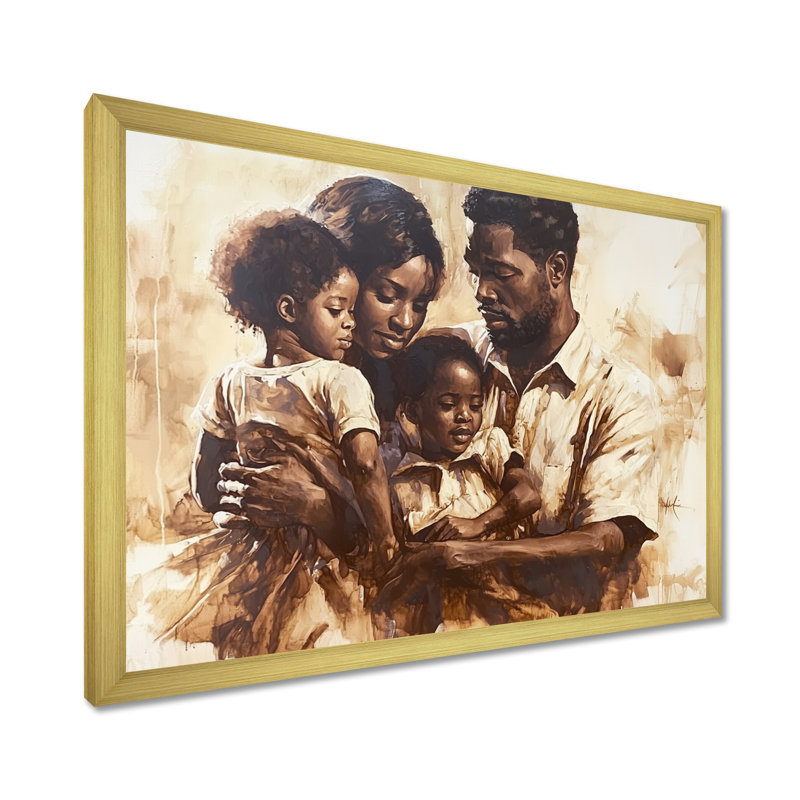Famille afro-américaine II - art mural afro-américain, Reproduction encadrée d'une seule photo sans pass, H 24 po x l 32 po