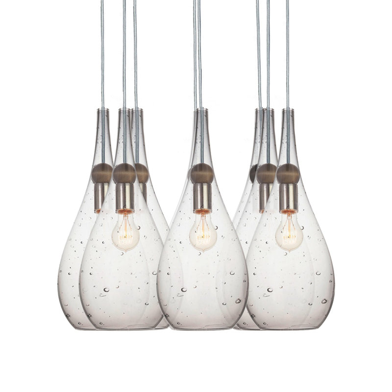 Earth 8 - Light Chandelier, Brushed Nickel, 108" H x 18" W x 18" D