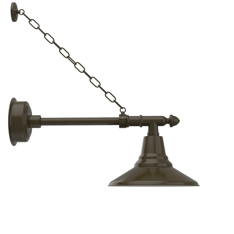 Luminaire de grange d'extérieur à DEL intégré H 15,875 po Albali, H 13,375 po x l 12,25 po x P 27 po, Argent galvanisé