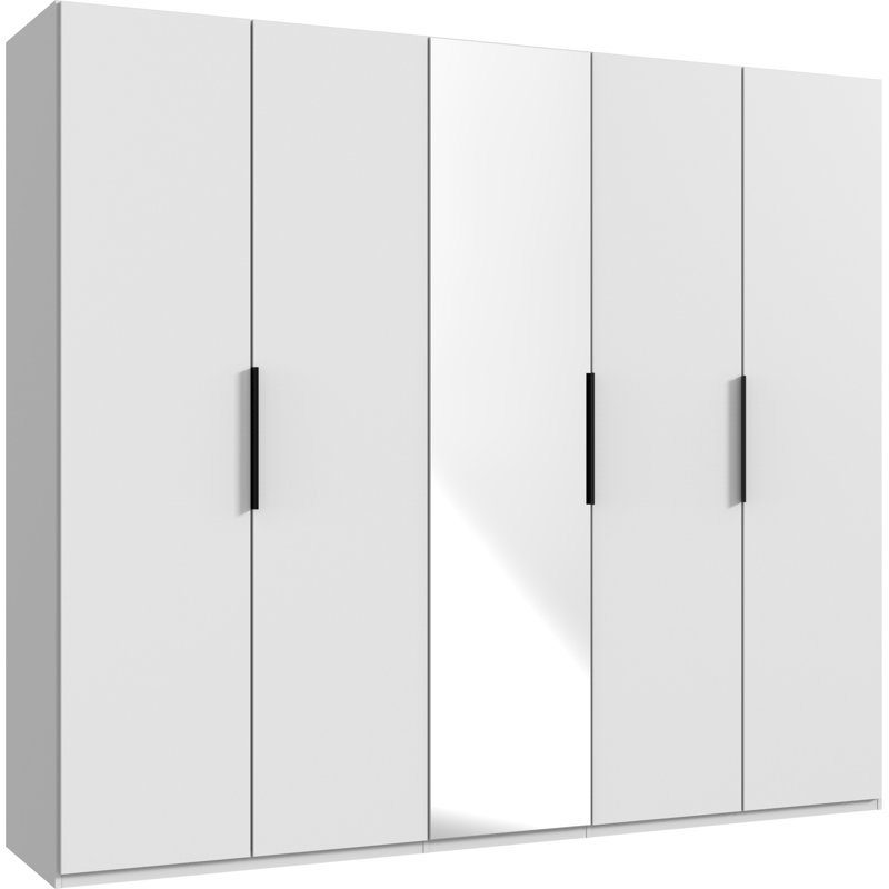 Guardino 5 Door Wardrobe, 216cm H x 250cm W x 58cm D, White