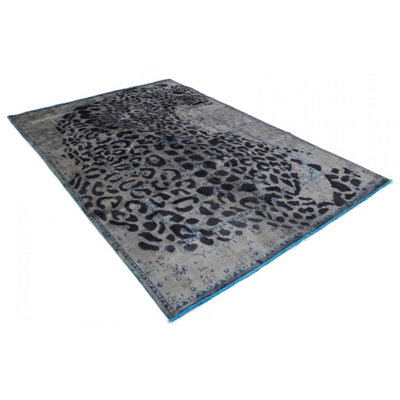 Gray color Overdye Modern Cheetah design rug 6'4'' X 9'4''