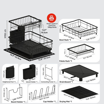 Steel Two Tier Dish Rack