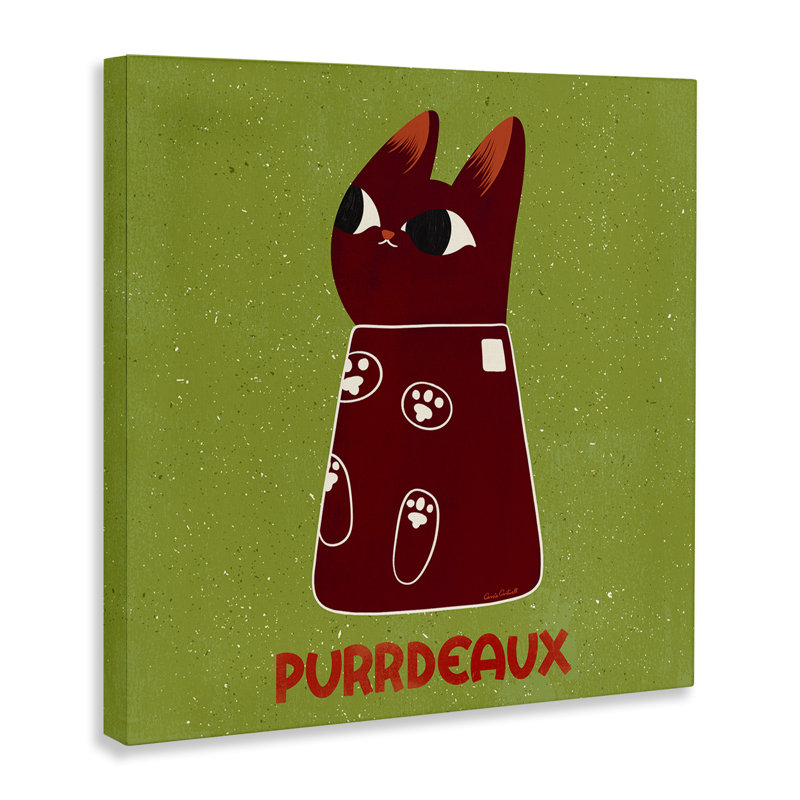 Toile de vin Purrdeaux Feline, design par Carrie Cantwell, H 36 po x l 36 po