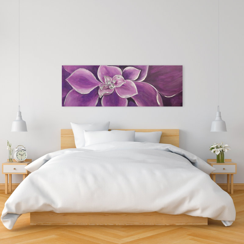 Toile florale mauve | Décoration botanique | Art floral mauve
