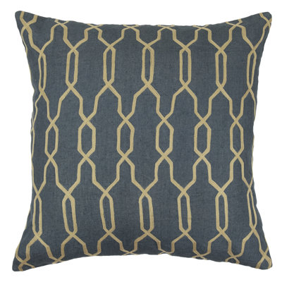 Embroidered Linen Throw Pillow