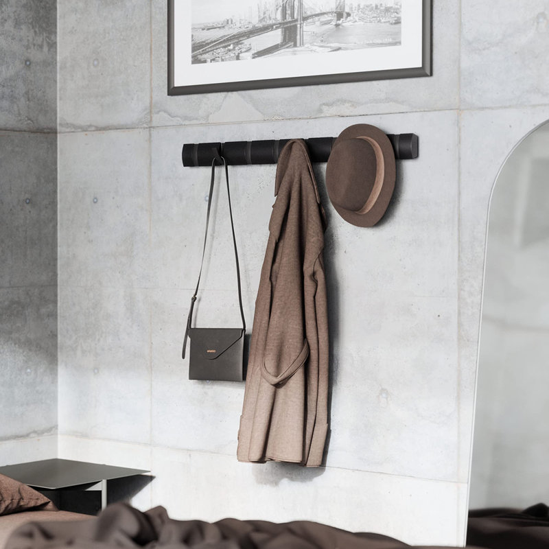 Flip Wall Mounted Floating Rack, Black