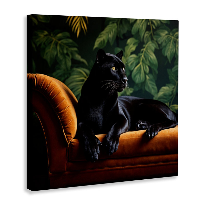 «Majestic Panther» sur toile méridienne, design par lettré et doublé, H 17 po x l 17 po