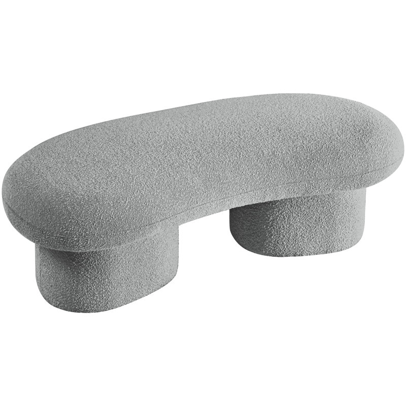 Ipswich Schriver Upholstered Bench, Grey Boucle Fabric