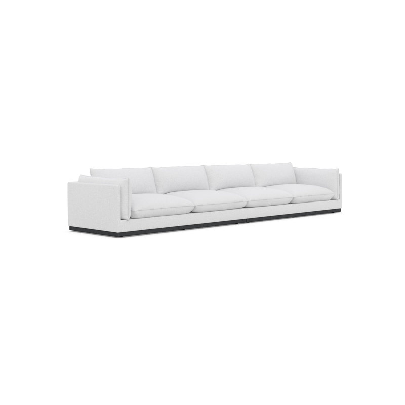 Camden Upholstered 159.84'' Sofa, White Polyester