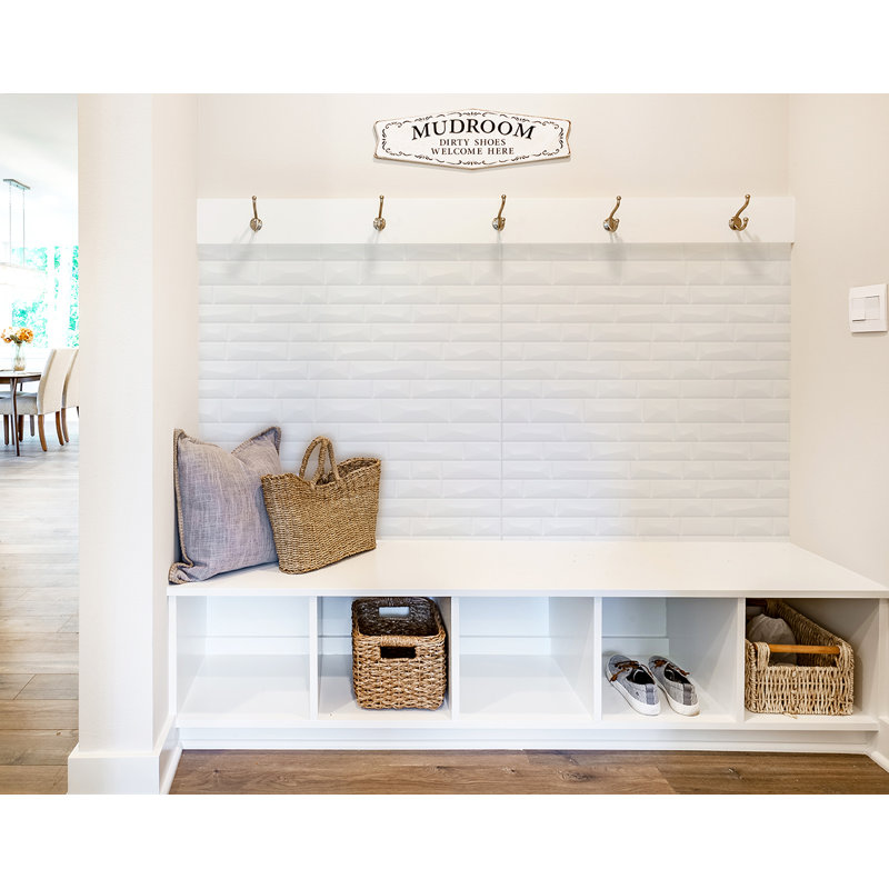 Vista MirroFlex 4 pi. x 10 pi Panneaux muraux PVC PVC 3D - Blanc brillant (40 pieds carrés / feuille)