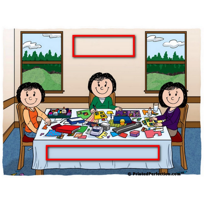 Porte-clés personnalisé Scrapbooking - 3 femmes