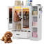 Armoire pour animaux de compagnie, garde-robe pour chien avec DEL, porte en verre et tiroir, organisateur de rangement en bois MDF pour chien chat, blanc