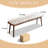 Natural Oak Wood for Dining Bench Table Bench for Living Room With Leather Cushion-1375445139