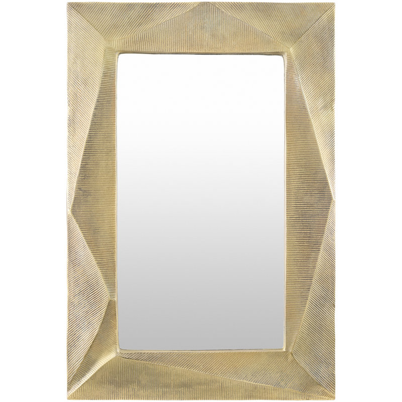 Aluminum Rectangle Accent Mirror , Gold
