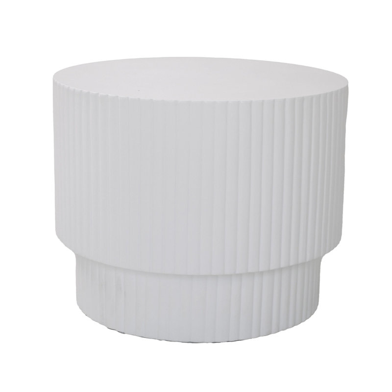 Naria Stanbridge Modern Concrete End Table, White