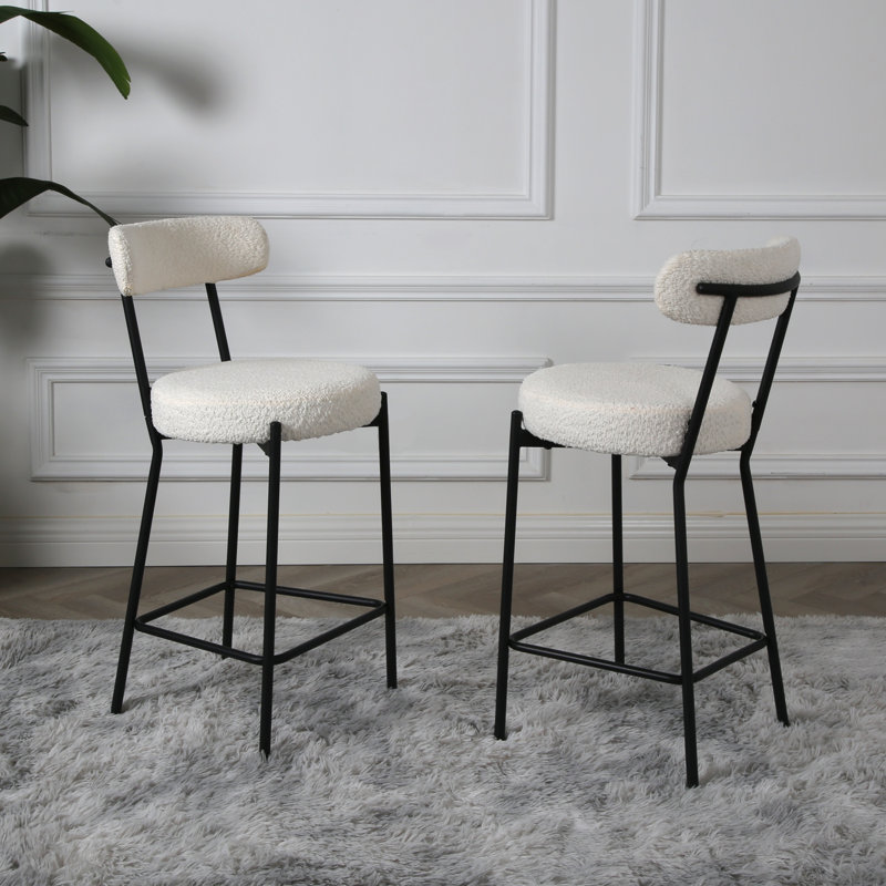 Caroleen Upholstered Counter Stool with Metal Frame