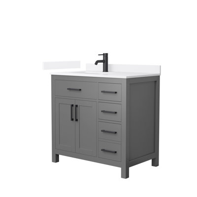 Beckett 36" Freestanding Single Bathroom Vanity with Quartz Top