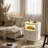 Kentshire Oval White Nightstand with LED and Glass Tabletop-1870390390