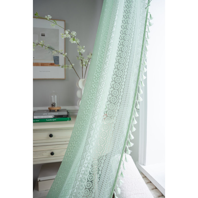 Mely Linen Curtain, 59" W x 84" L, Green