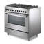 Cuisinière à double combustible Verona Ultima Series de 36 pouces avec 5 brûleurs scellés (acier inoxydable)