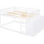 Lit superposé double blanc avec structure en pin massif et nombreuses options de rangement 4 3 tablettes en bois blanc pour rehausser la chambre à coucher-593508980-593508981