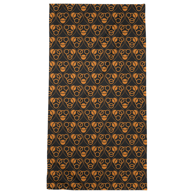 Bath Towel, Black/Yellow, Poly/Cotton