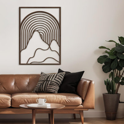 Décoration murale géométrique abstraite moderne à motif géométrique à rayures Mid-Century