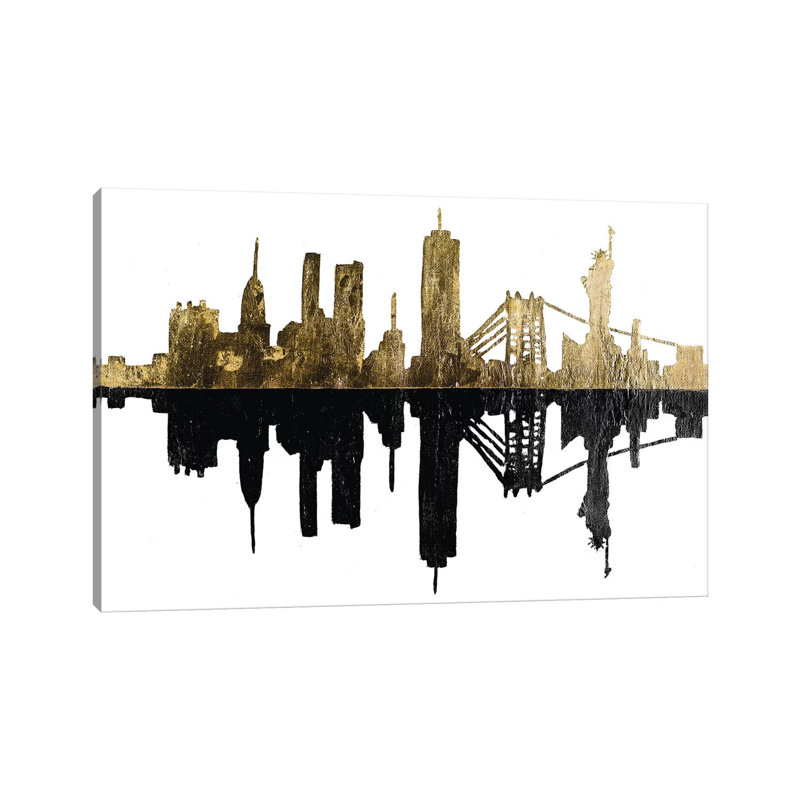 Contemporary Ny Gold by Patricia Pinto - Wrapped Canvas Gallery-Wrapped Canvas Giclée, 20.32cm H x 30.48cm W