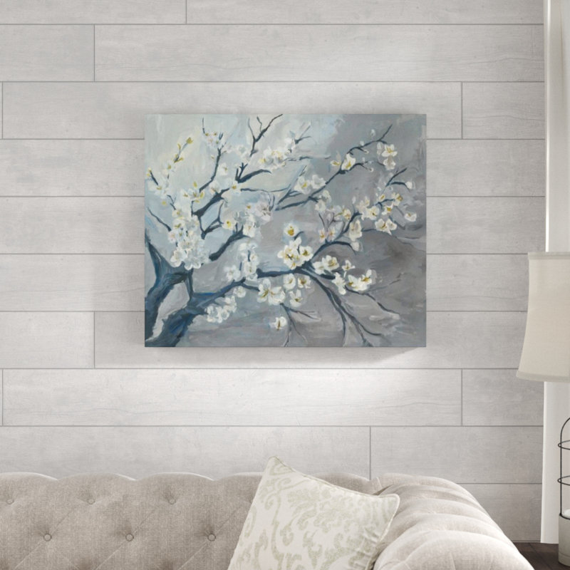 «Branching Off II» par Fern Cassidy - Peinture sur toile, Gel coupé au couteau, H 47 po x l 56 po