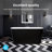 49'' Freestanding Soaking Acrylic Bathtub, Square-shape Japanese Soaking Hot Tub with Built-in Seat, Chrome Overflow and Drain, White/Black-98654273