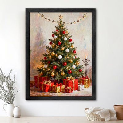 Encadré noir rétro, scène réconfortante de famille, veille de Noël, impression sur toile de style rétro