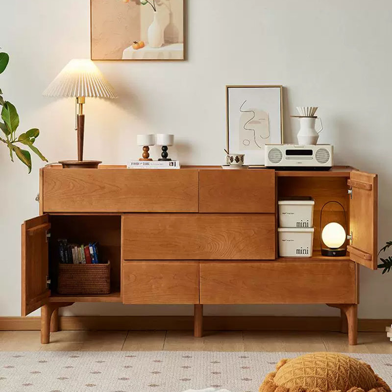 Solid wood multi-drawer design sideboard, 31.49" H x 78.74" W x 15.74" D