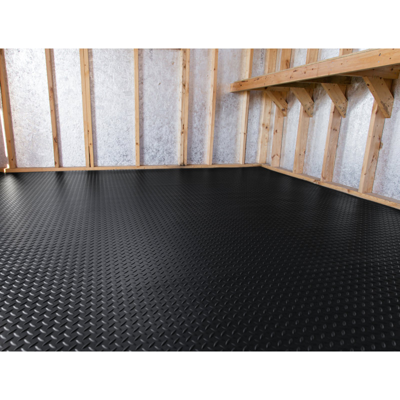 Pavillon de jardin en métal x 10 pi Rouleau de plancher pour remise, Noir