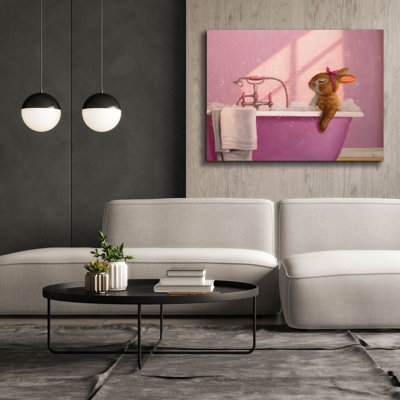 «Epic Graffiti» «The Bubble Bath» par Lucia Heffernan, art mural sur toile, 54 po x 40 po