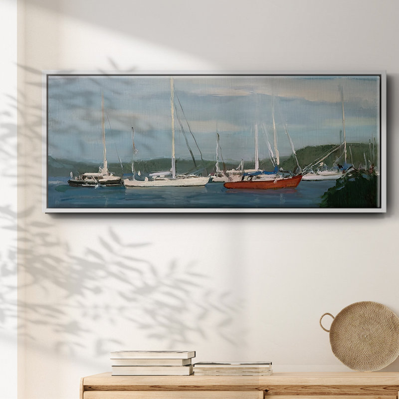 «Waiting to Sail», toile encadrée, H 12 po x l 30 po