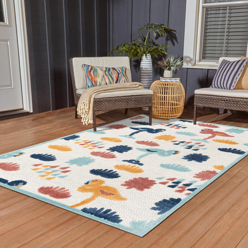 Medway Indoor/Outdoor Rug White, Rectangle 5'3" x 8'
