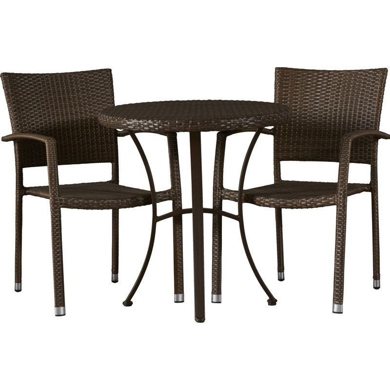 Ensemble bistro 3 pièces Brade, Brun antique