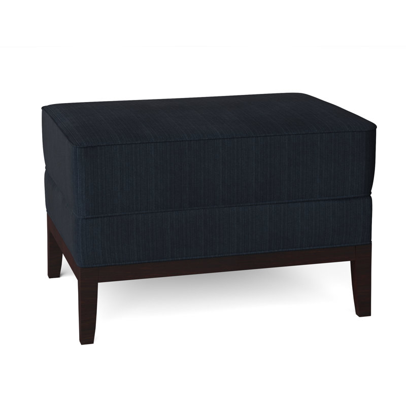 Repose-pieds rectangulaire 26 po Eastside, Bleu sarcelle Rema, Noyer noir