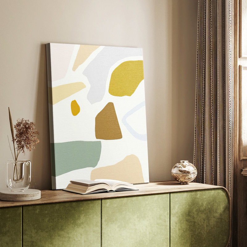 PastelSplotchesII -Custom Wrapped Gallery Cavas, 18" H x 12" W